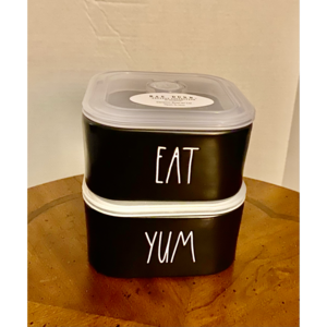 NWT Rae Dunn EAT and YUM Food Storage Containers